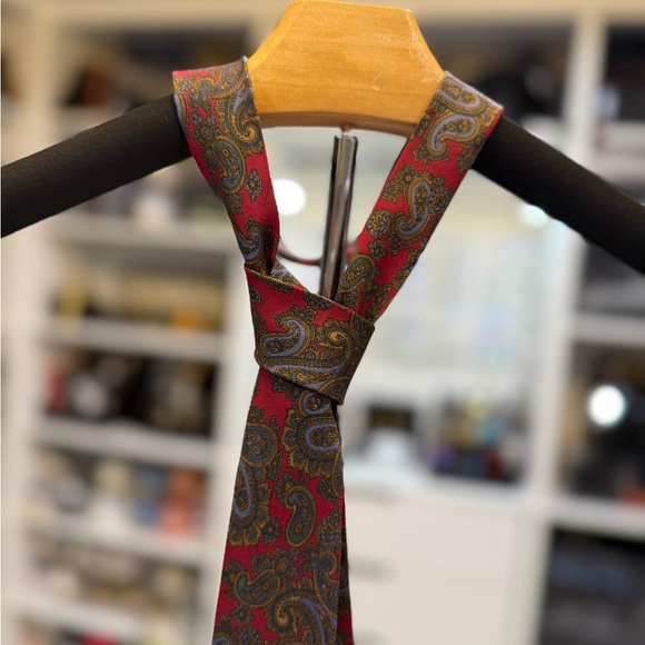 Givenchy Paisley Red and Blue Tie - Picture 1 of 5